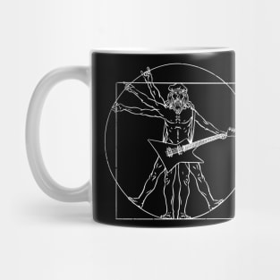 Funny Vitruvian Man Rocking a Guitar // Leonardo da Vinci Mug